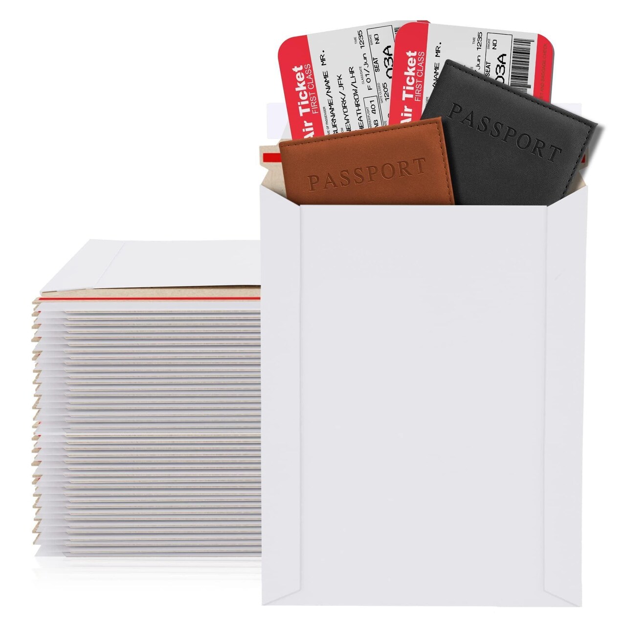 AMZ Rigid Mailers 7 x 9 Paperboard Mailers 7x9 Pack of 25 White Photo Mailers. Stay Flat and Constant Mailers. No Bend Self Sealing. Documents Chipboard Envelopes. Mailing Shipping and Packaging